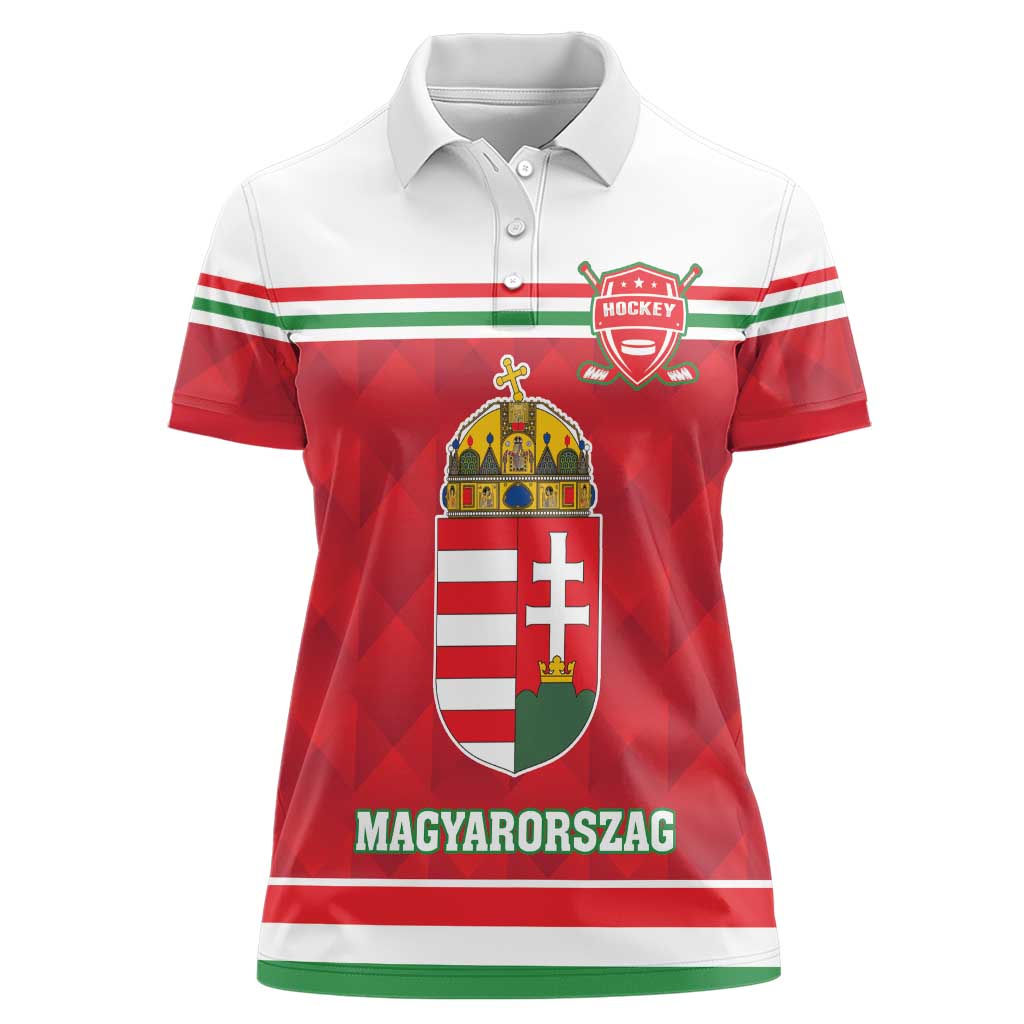 Custom Hungary Hockey Women Polo Shirt Magyarorszag Sporty Style