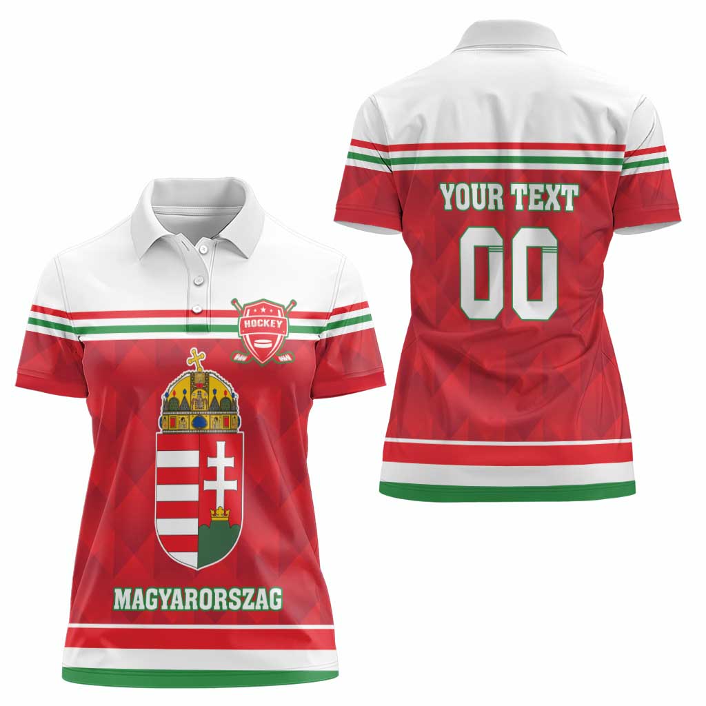 Custom Hungary Hockey Women Polo Shirt Magyarorszag Sporty Style