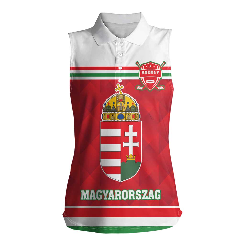 Custom Hungary Hockey Women Sleeveless Polo Shirt Magyarorszag Sporty Style