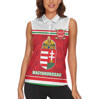 Custom Hungary Hockey Women Sleeveless Polo Shirt Magyarorszag Sporty Style
