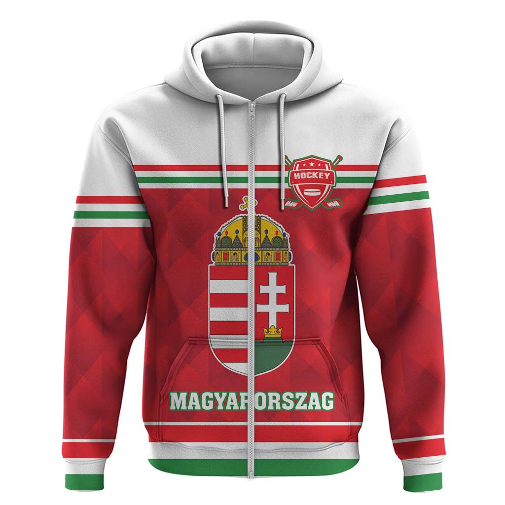 Custom Hungary Hockey Zip Hoodie Magyarorszag Sporty Style