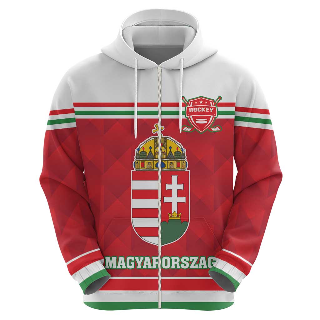 Custom Hungary Hockey Zip Hoodie Magyarorszag Sporty Style