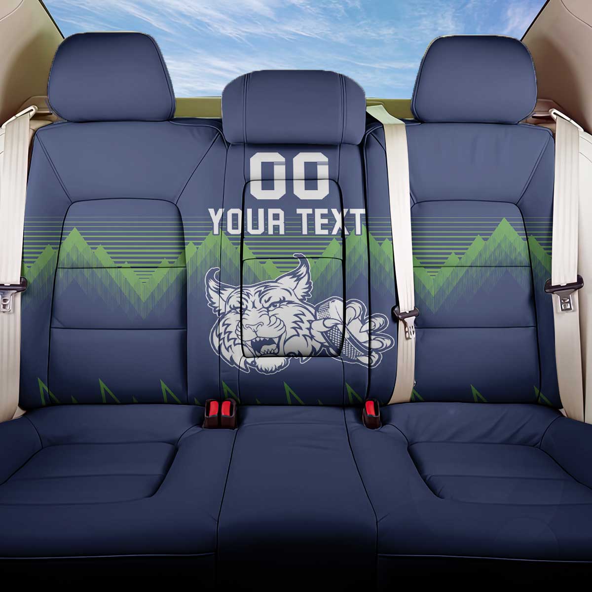 Custom Slovenia Hockey Back Car Seat Cover Slovenija Lynx Mascot