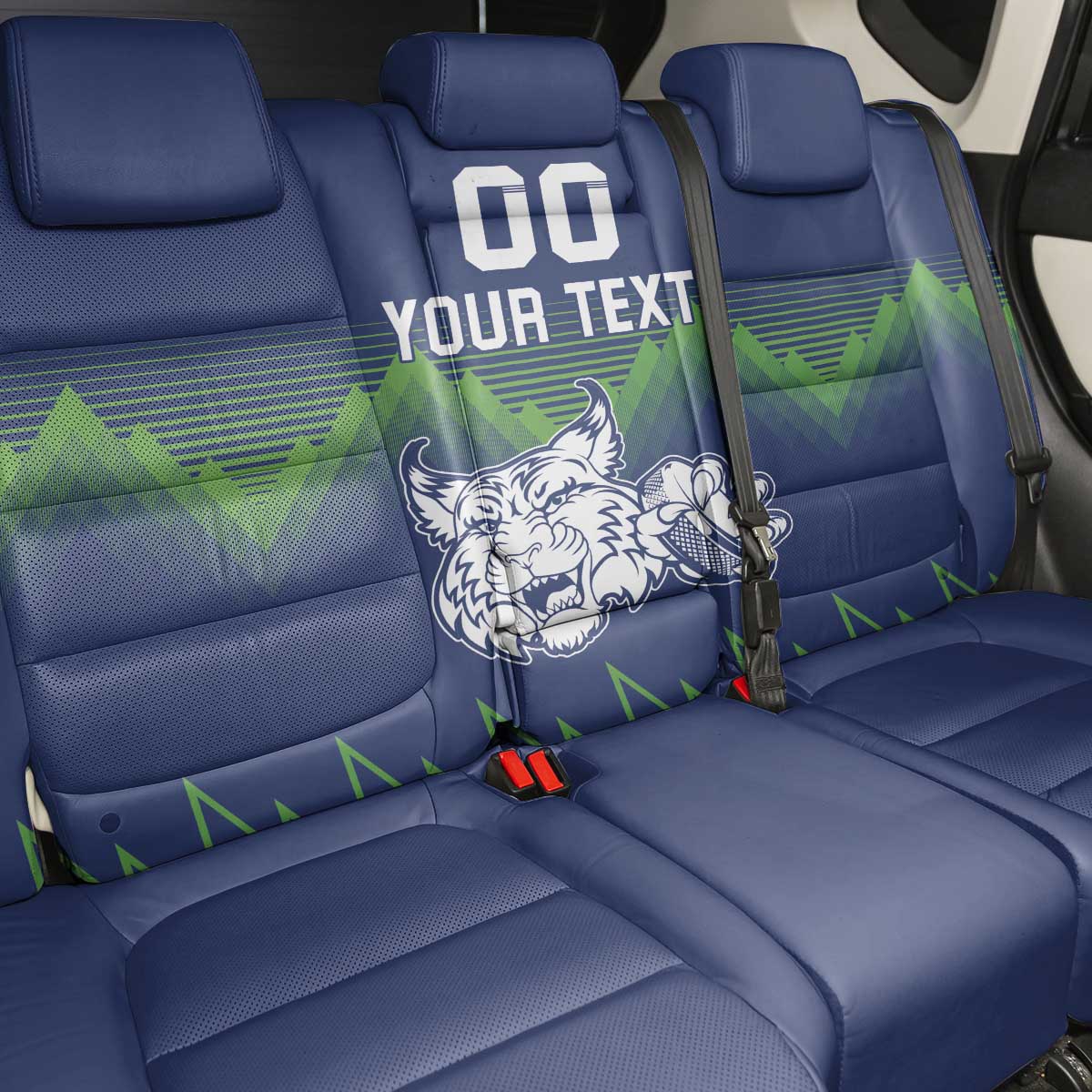 Custom Slovenia Hockey Back Car Seat Cover Slovenija Lynx Mascot