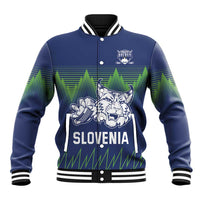 Custom Slovenia Hockey Baseball Jacket Slovenija Lynx Mascot