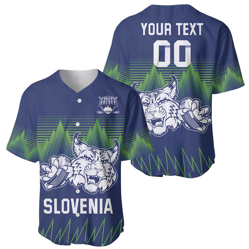 Custom Slovenia Hockey Baseball Jersey Slovenija Lynx Mascot