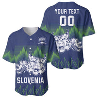 Custom Slovenia Hockey Baseball Jersey Slovenija Lynx Mascot