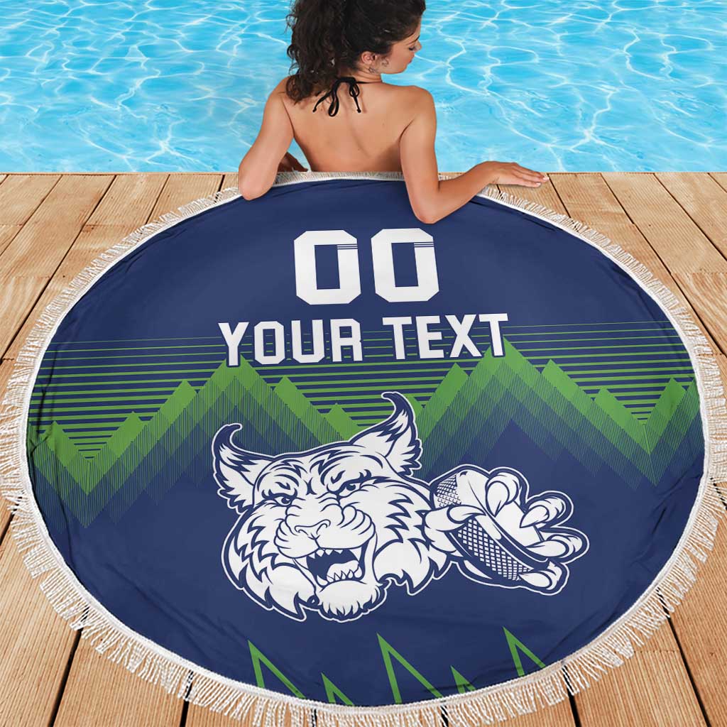 Custom Slovenia Hockey Beach Blanket Slovenija Lynx Mascot