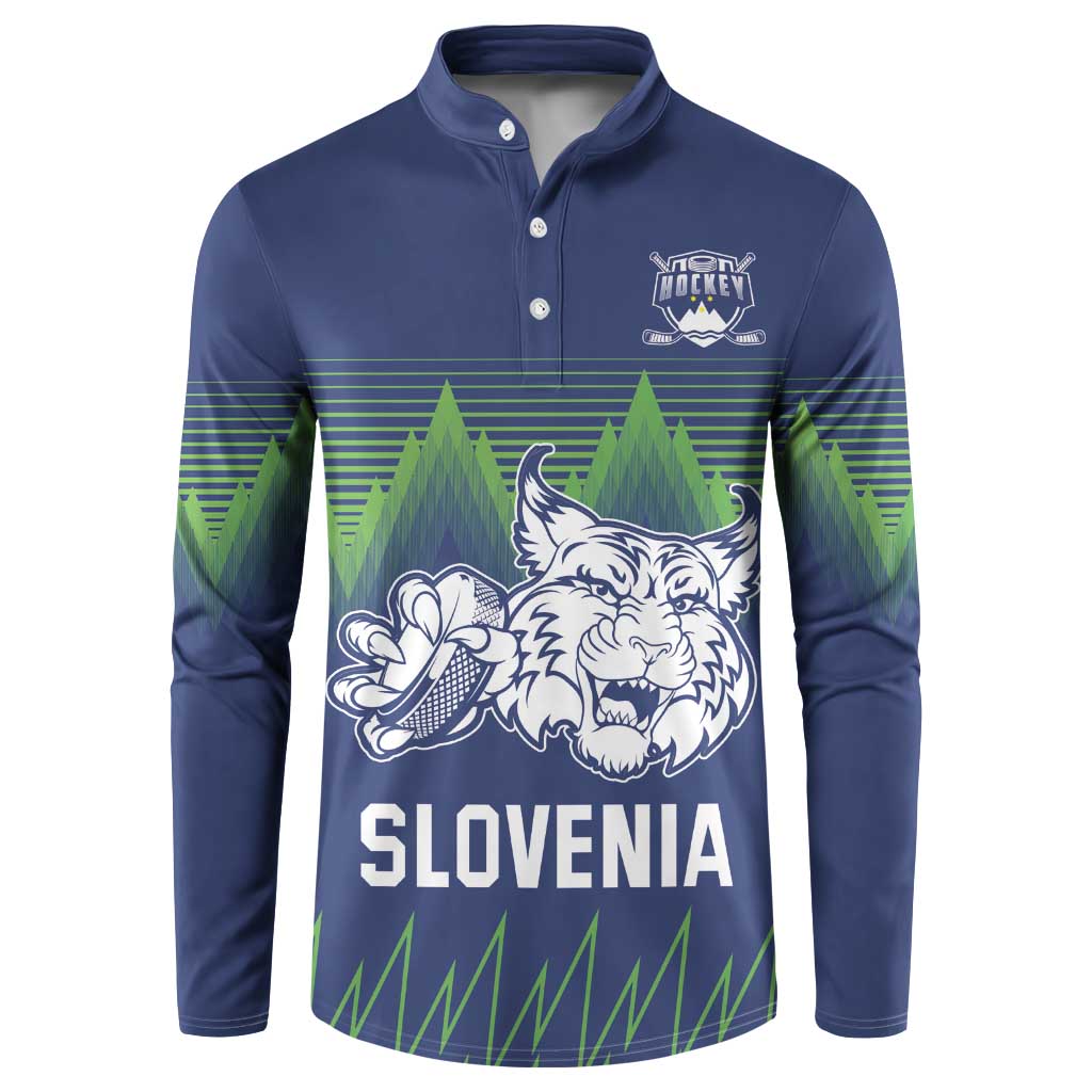 Custom Slovenia Hockey Button Sweatshirt Slovenija Lynx Mascot