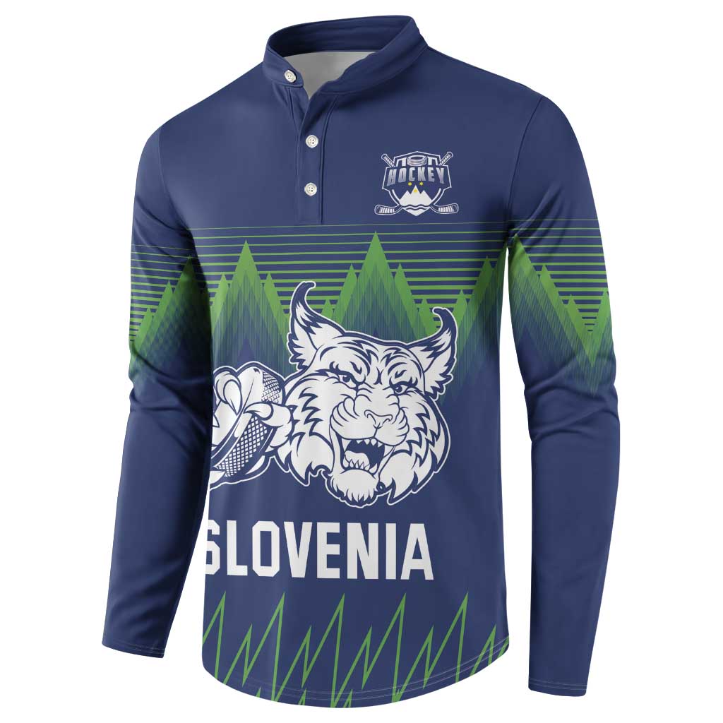 Custom Slovenia Hockey Button Sweatshirt Slovenija Lynx Mascot