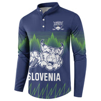 Custom Slovenia Hockey Button Sweatshirt Slovenija Lynx Mascot