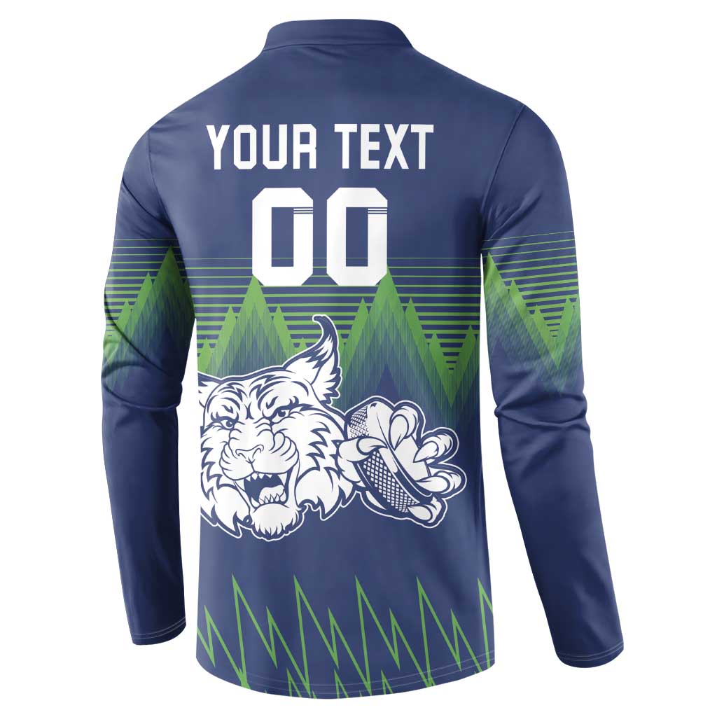 Custom Slovenia Hockey Button Sweatshirt Slovenija Lynx Mascot