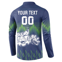 Custom Slovenia Hockey Button Sweatshirt Slovenija Lynx Mascot