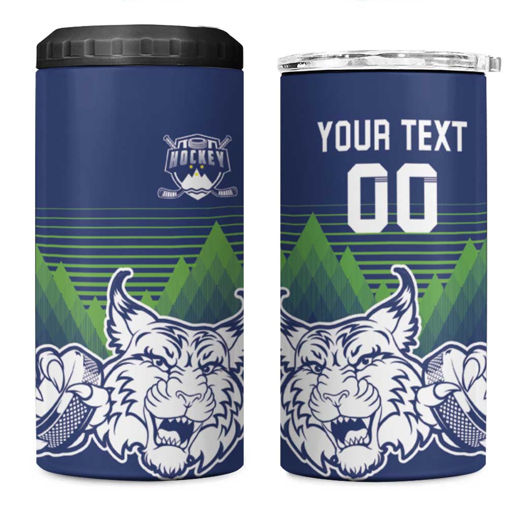 Custom Slovenia Hockey 4 in 1 Can Cooler Tumbler Slovenija Lynx Mascot