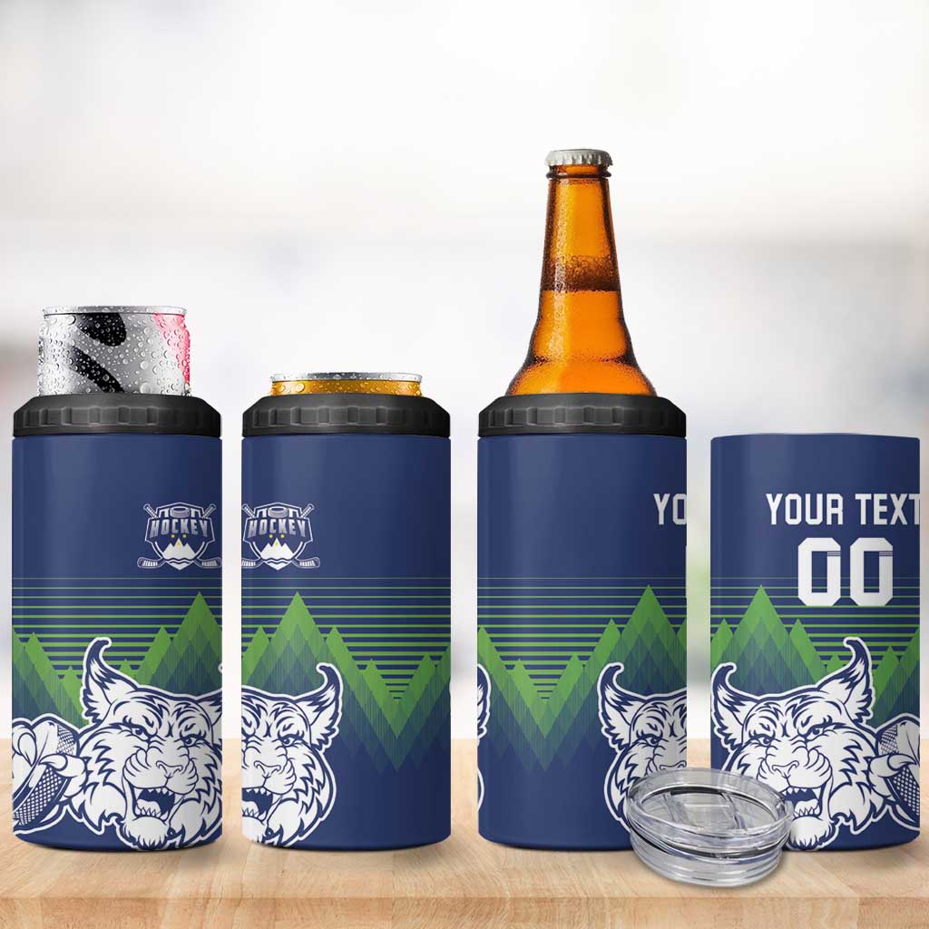 Custom Slovenia Hockey 4 in 1 Can Cooler Tumbler Slovenija Lynx Mascot