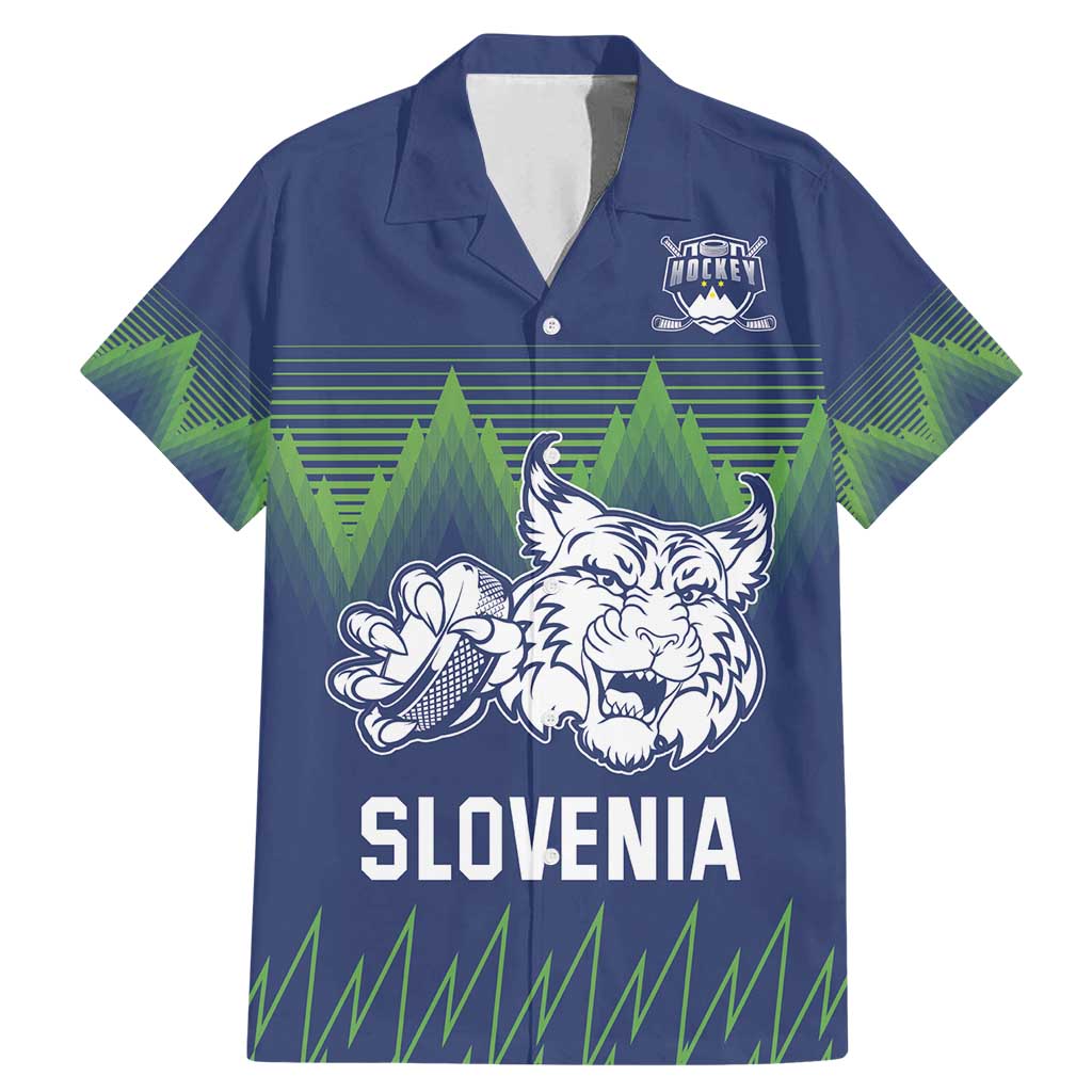 Custom Slovenia Hockey Family Matching Mermaid Dress and Hawaiian Shirt Slovenija Lynx Mascot