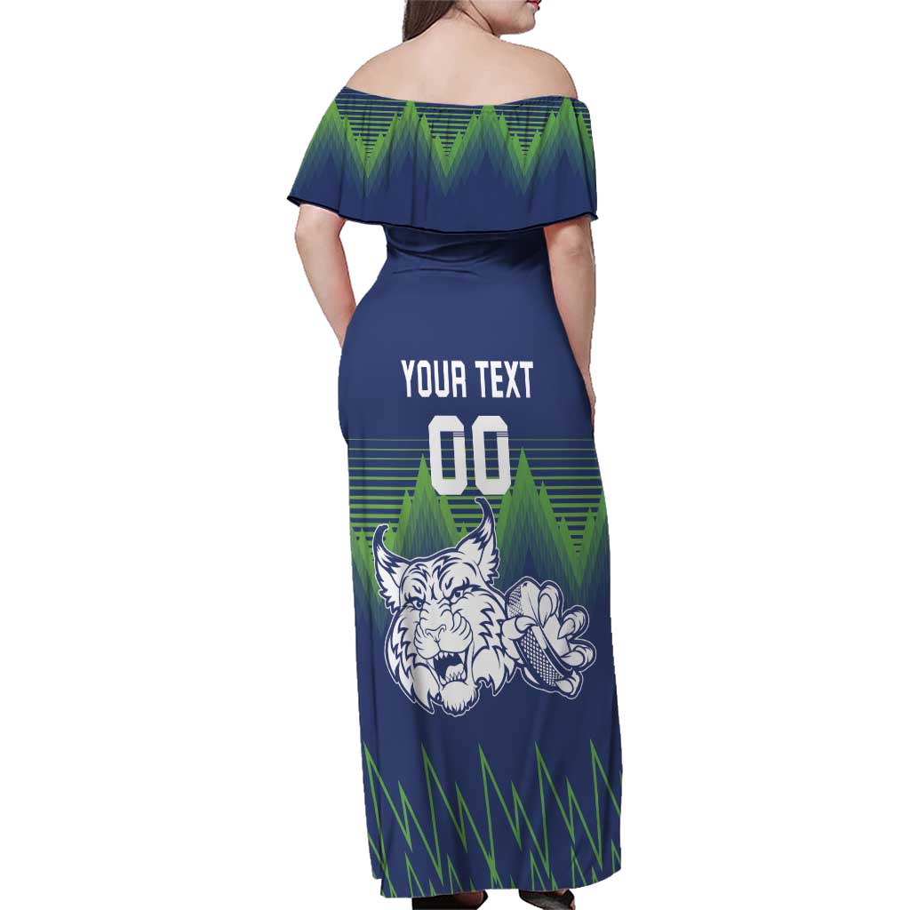 Custom Slovenia Hockey Family Matching Off Shoulder Maxi Dress and Hawaiian Shirt Slovenija Lynx Mascot