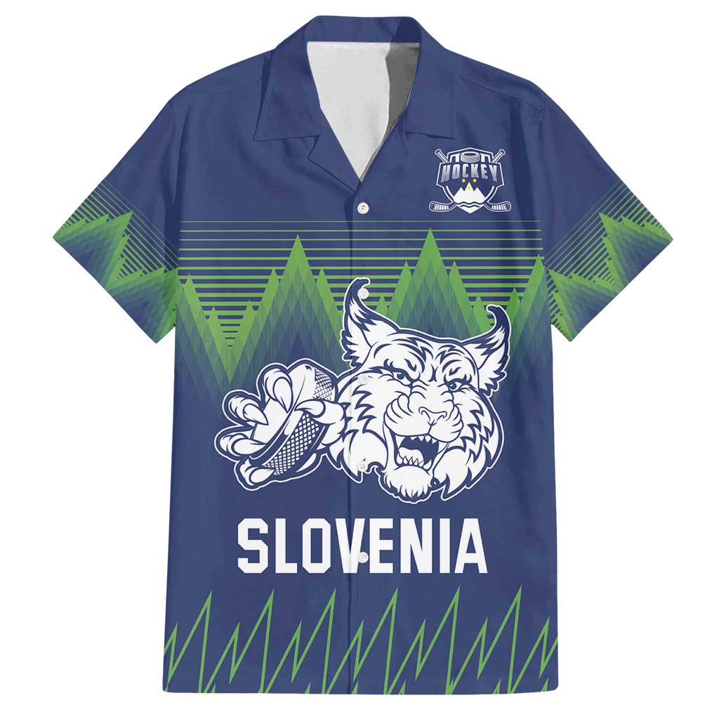 Custom Slovenia Hockey Family Matching Puletasi and Hawaiian Shirt Slovenija Lynx Mascot