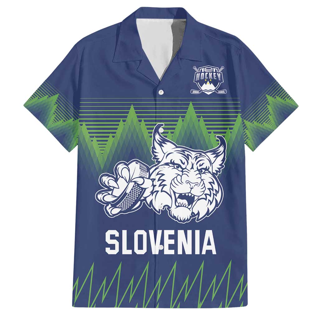 Custom Slovenia Hockey Hawaiian Shirt Slovenija Lynx Mascot
