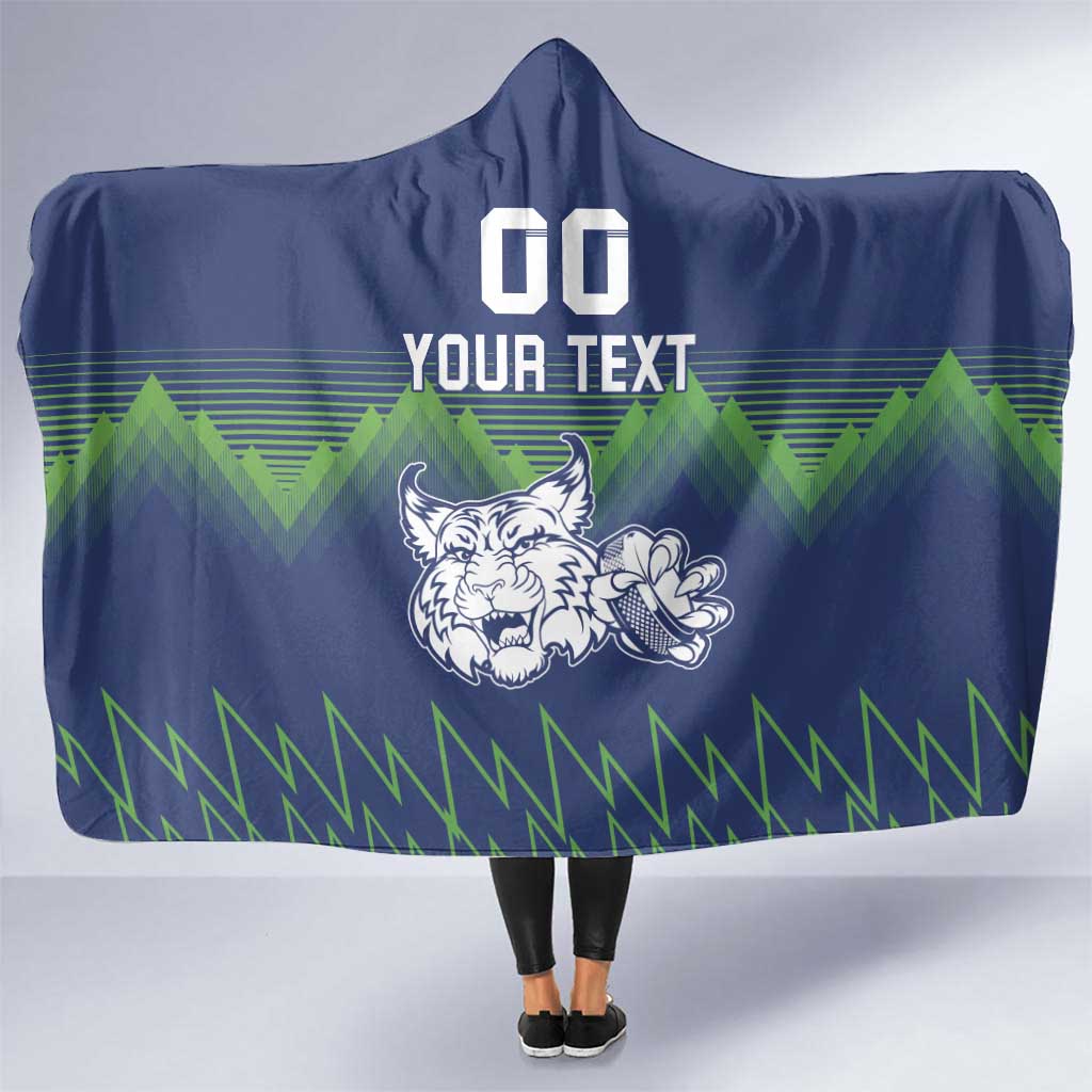 Custom Slovenia Hockey Hooded Blanket Slovenija Lynx Mascot