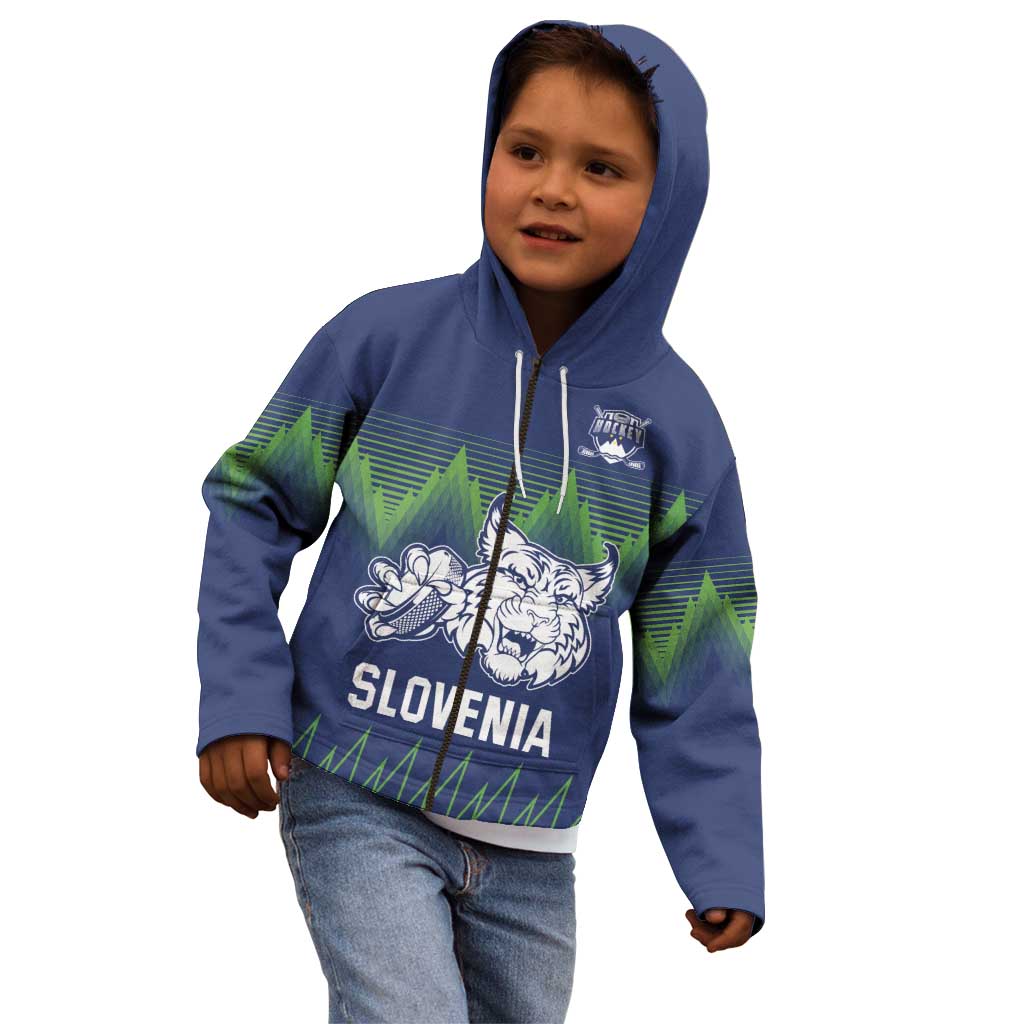 Custom Slovenia Hockey Kid Hoodie Slovenija Lynx Mascot