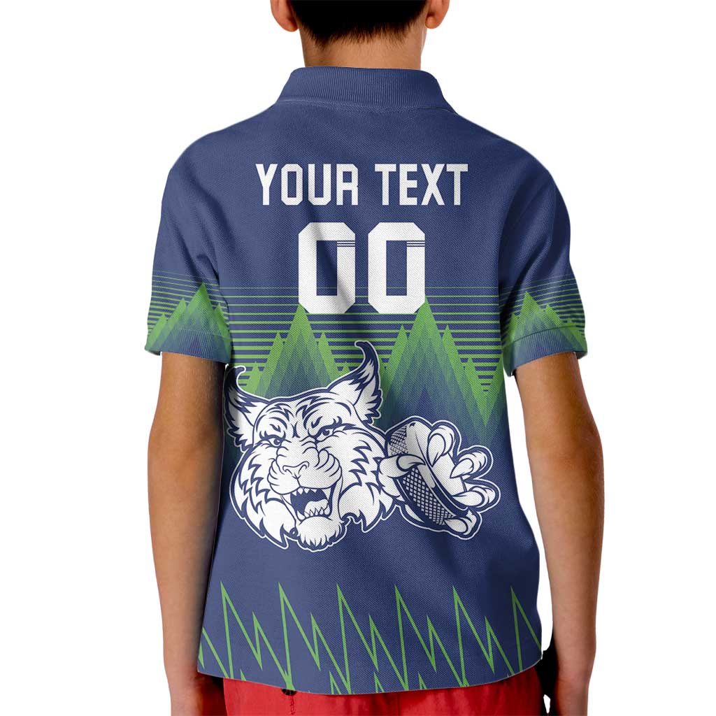 Custom Slovenia Hockey Kid Polo Shirt Slovenija Lynx Mascot