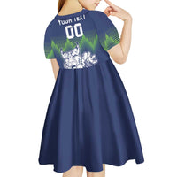 Custom Slovenia Hockey Kid Short Sleeve Dress Slovenija Lynx Mascot