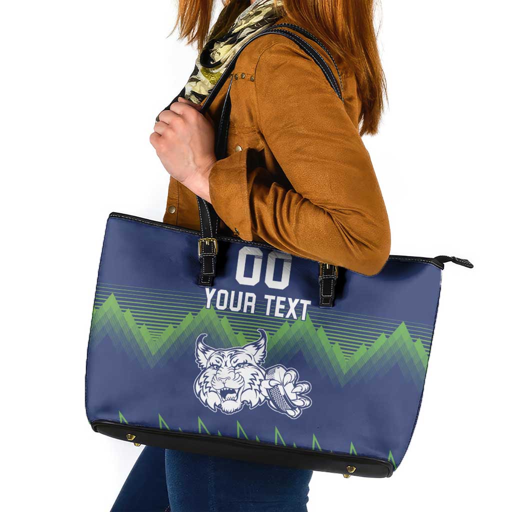 Custom Slovenia Hockey Leather Tote Bag Slovenija Lynx Mascot