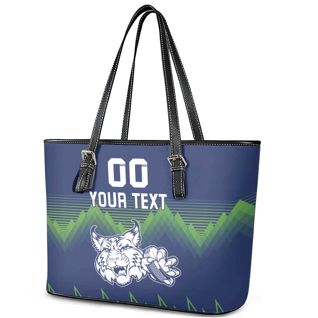 Custom Slovenia Hockey Leather Tote Bag Slovenija Lynx Mascot