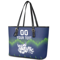 Custom Slovenia Hockey Leather Tote Bag Slovenija Lynx Mascot