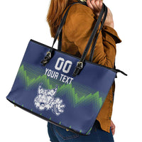 Custom Slovenia Hockey Leather Tote Bag Slovenija Lynx Mascot