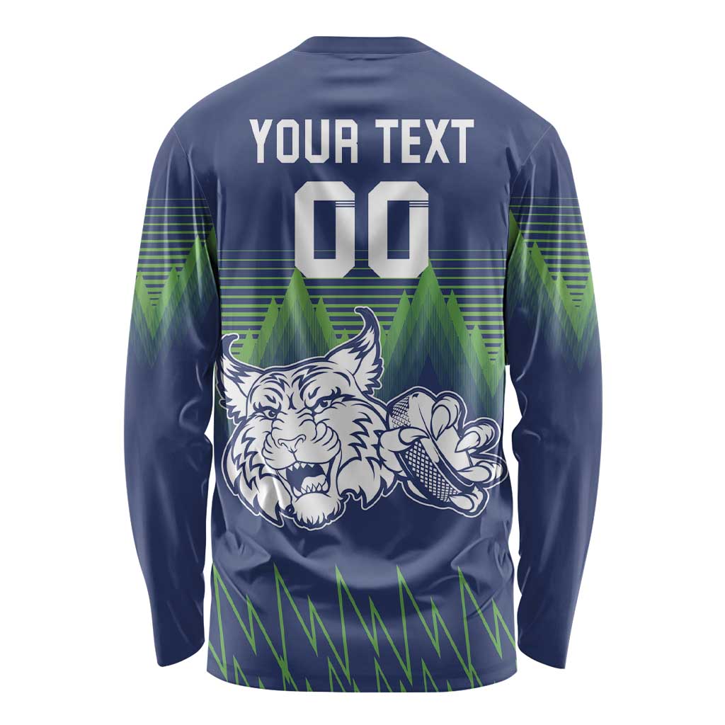 Custom Slovenia Hockey Long Sleeve Shirt Slovenija Lynx Mascot