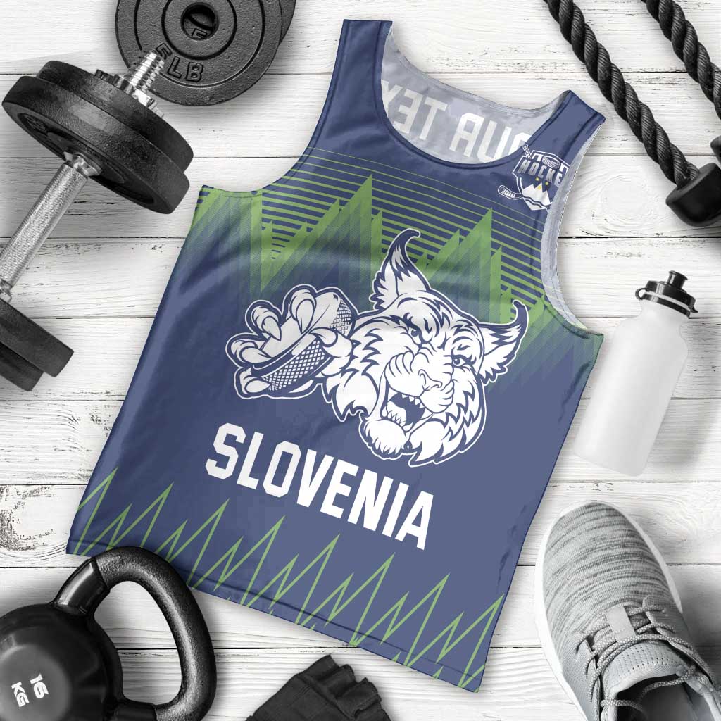 Custom Slovenia Hockey Men Tank Top Slovenija Lynx Mascot