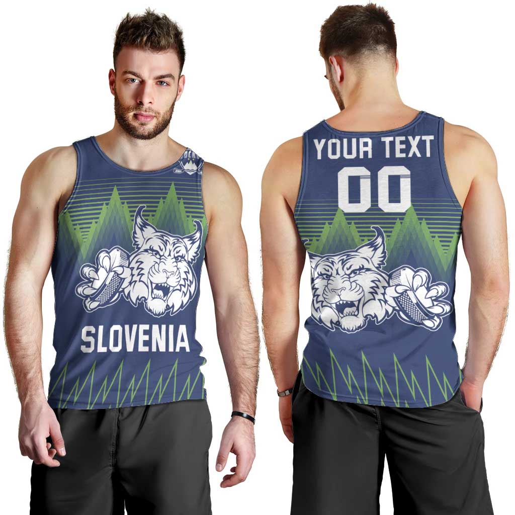 Custom Slovenia Hockey Men Tank Top Slovenija Lynx Mascot