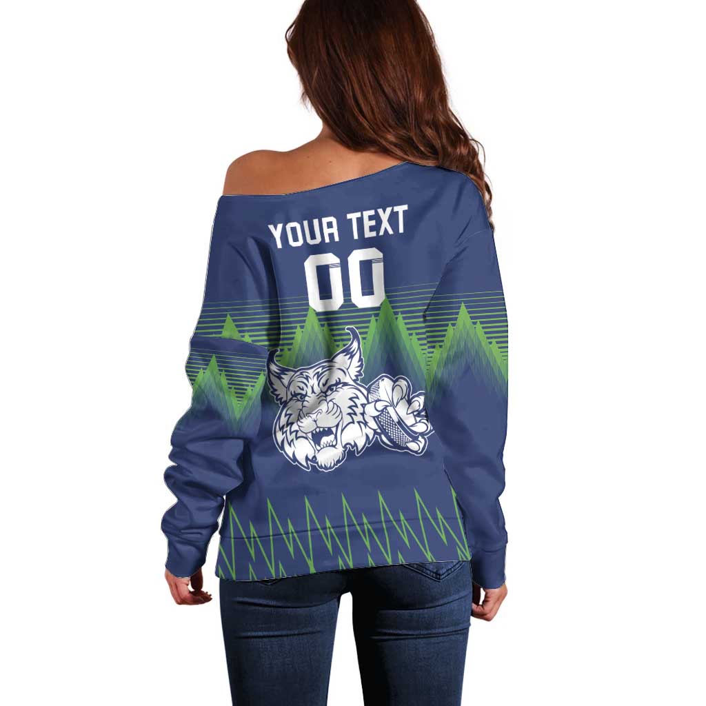 Custom Slovenia Hockey Off Shoulder Sweater Slovenija Lynx Mascot