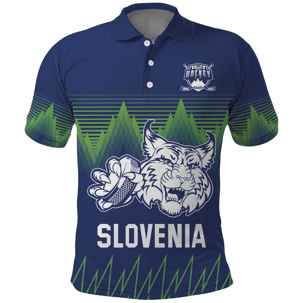 Custom Slovenia Hockey Polo Shirt Slovenija Lynx Mascot