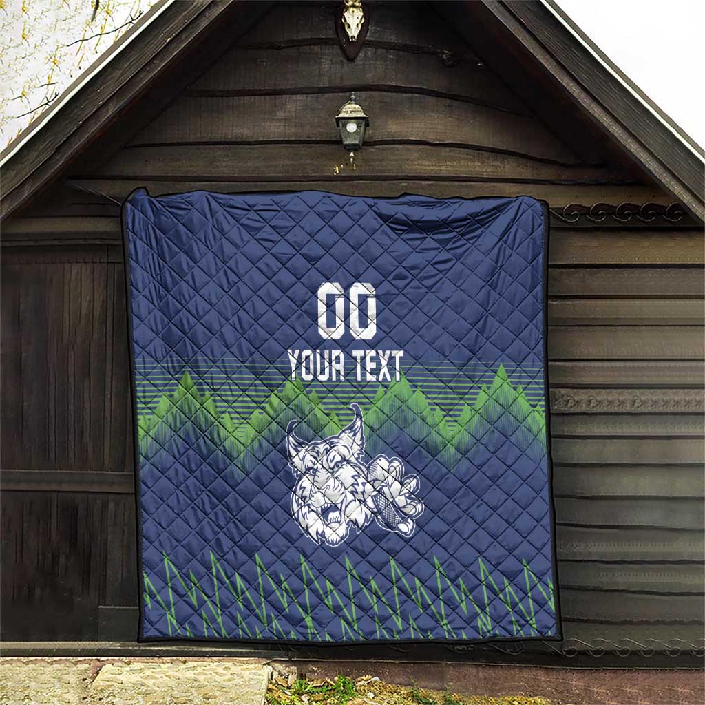 Custom Slovenia Hockey Quilt Slovenija Lynx Mascot