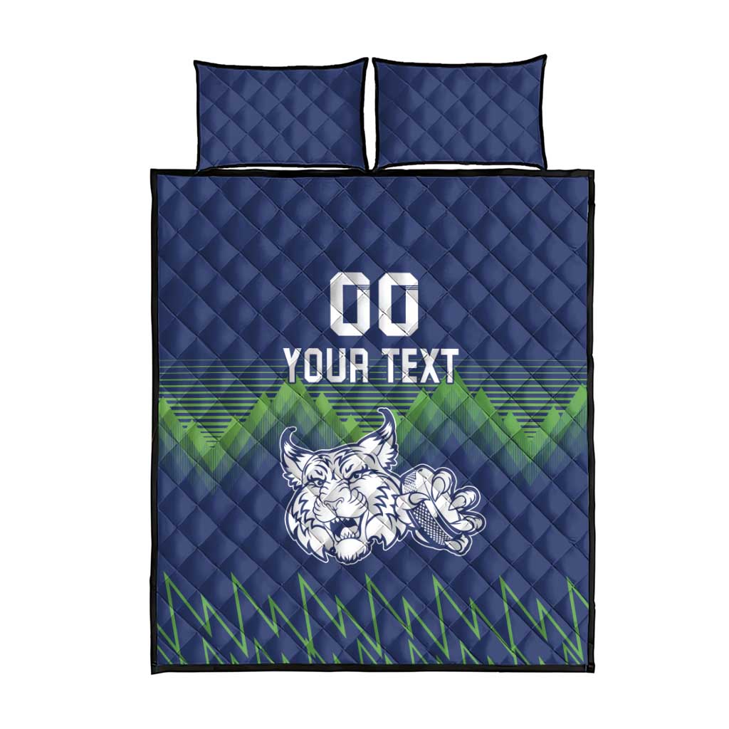 Custom Slovenia Hockey Quilt Bed Set Slovenija Lynx Mascot