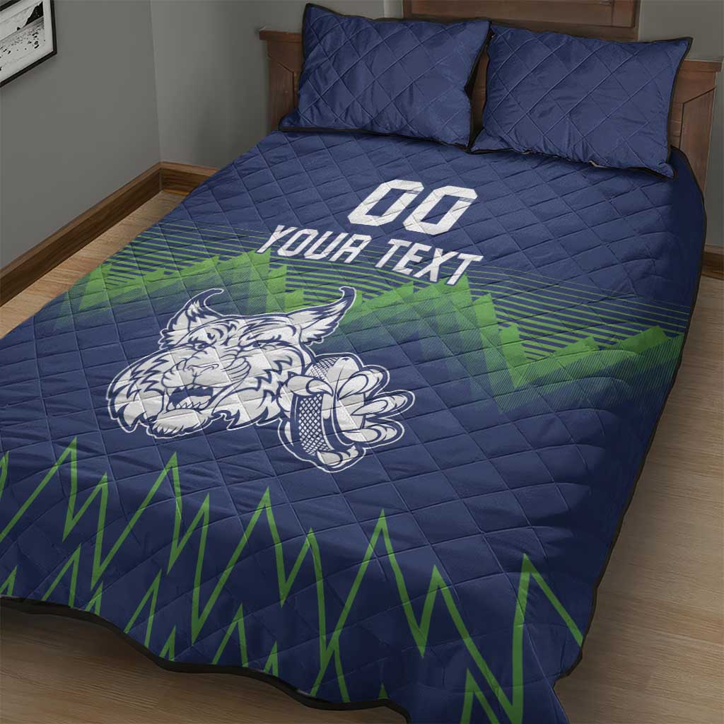 Custom Slovenia Hockey Quilt Bed Set Slovenija Lynx Mascot