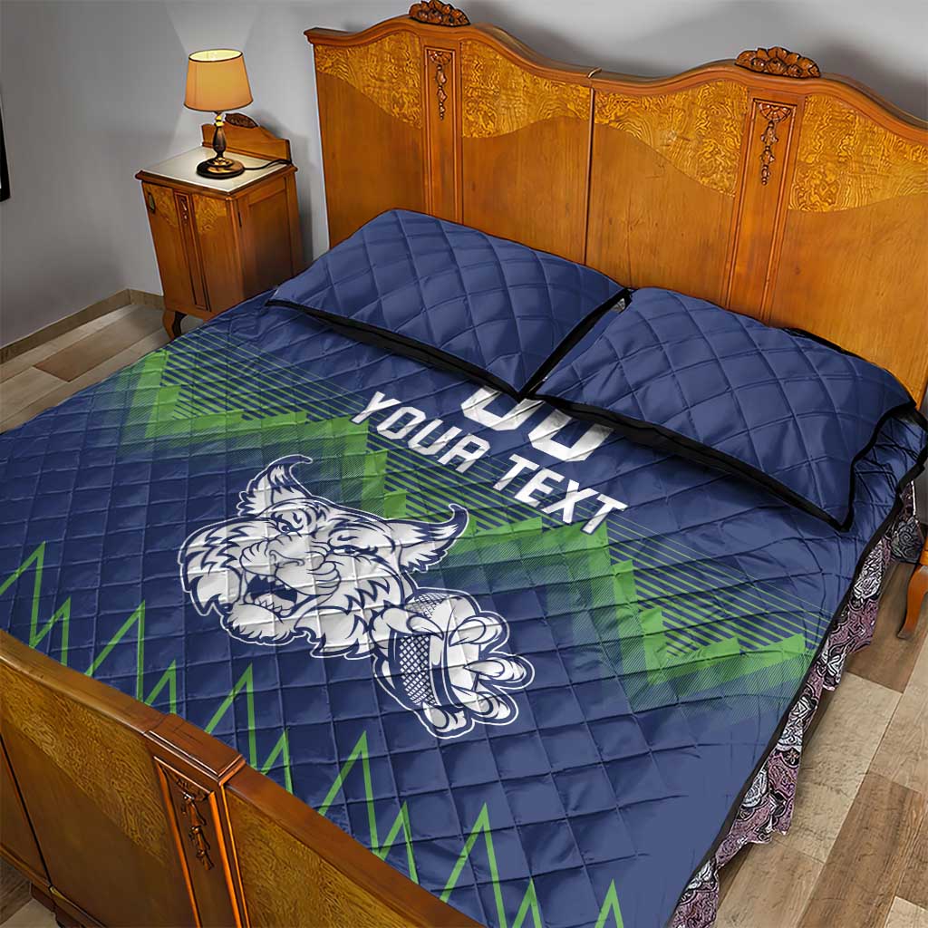 Custom Slovenia Hockey Quilt Bed Set Slovenija Lynx Mascot