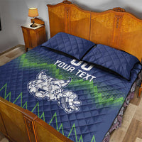 Custom Slovenia Hockey Quilt Bed Set Slovenija Lynx Mascot