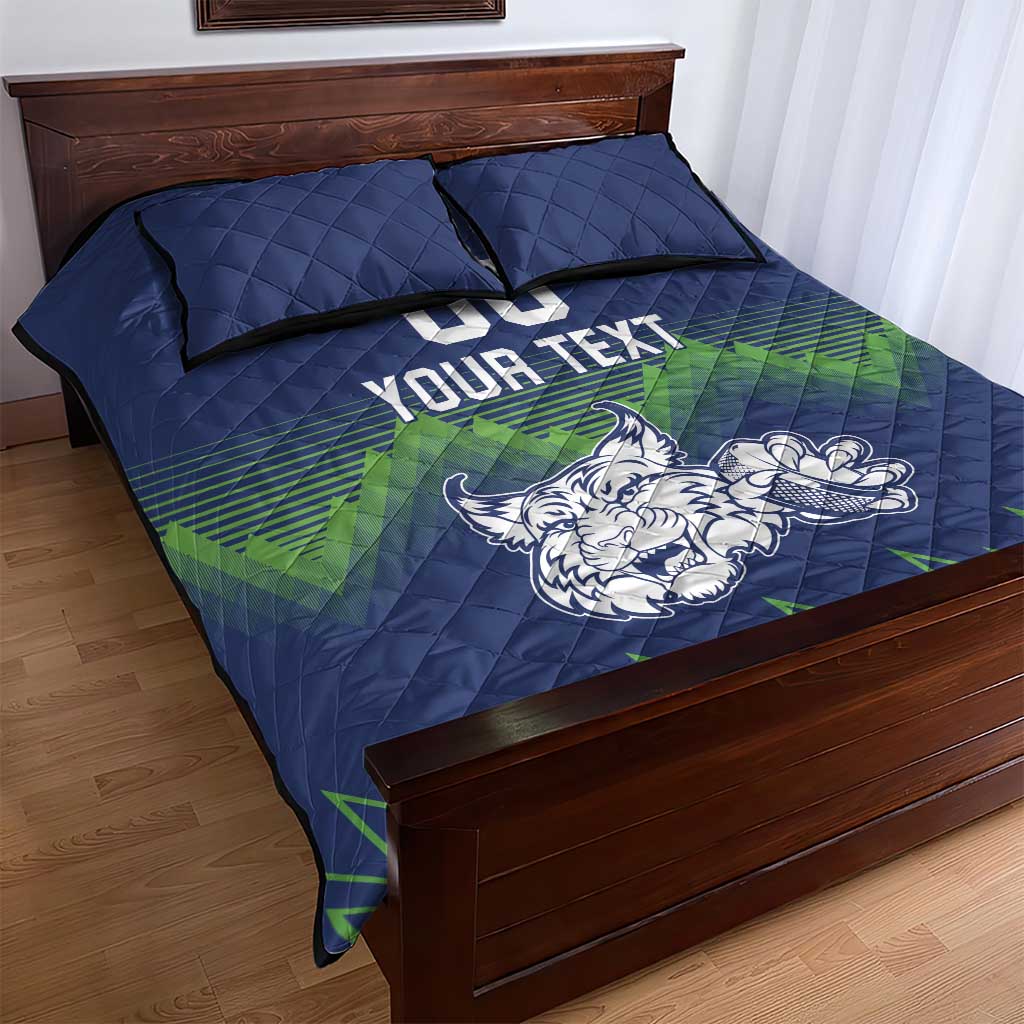 Custom Slovenia Hockey Quilt Bed Set Slovenija Lynx Mascot