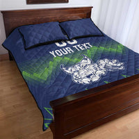 Custom Slovenia Hockey Quilt Bed Set Slovenija Lynx Mascot