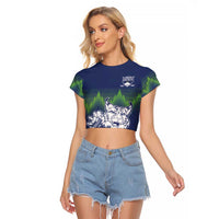 Custom Slovenia Hockey Raglan Cropped T Shirt Slovenija Lynx Mascot