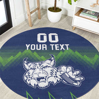 Custom Slovenia Hockey Round Carpet Slovenija Lynx Mascot