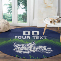 Custom Slovenia Hockey Round Carpet Slovenija Lynx Mascot