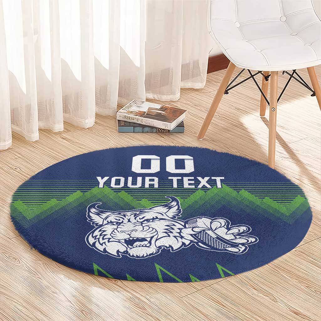Custom Slovenia Hockey Round Carpet Slovenija Lynx Mascot