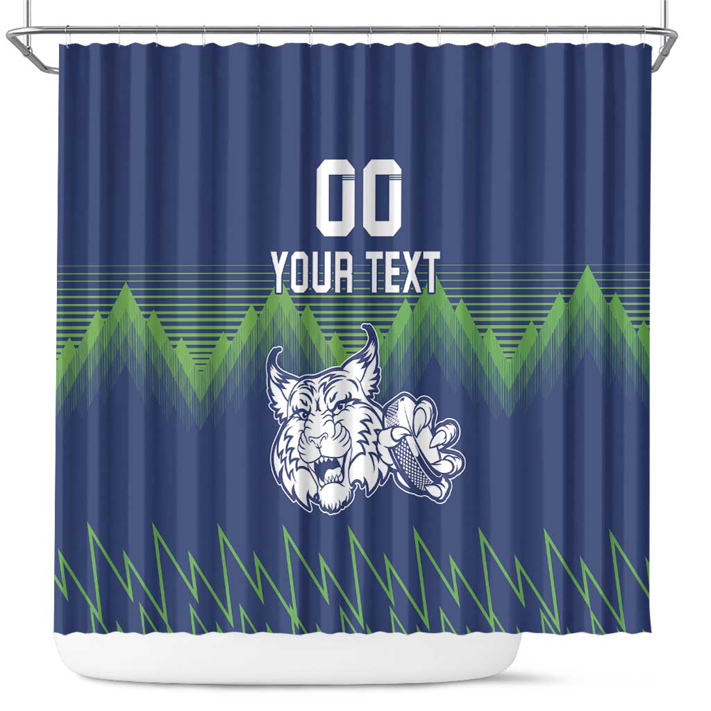 Custom Slovenia Hockey Shower Curtain Slovenija Lynx Mascot