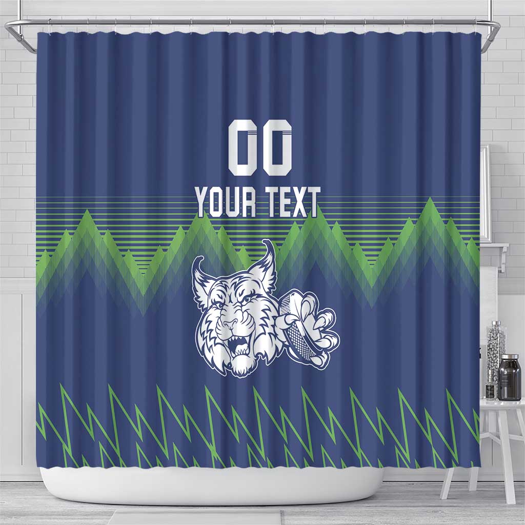 Custom Slovenia Hockey Shower Curtain Slovenija Lynx Mascot