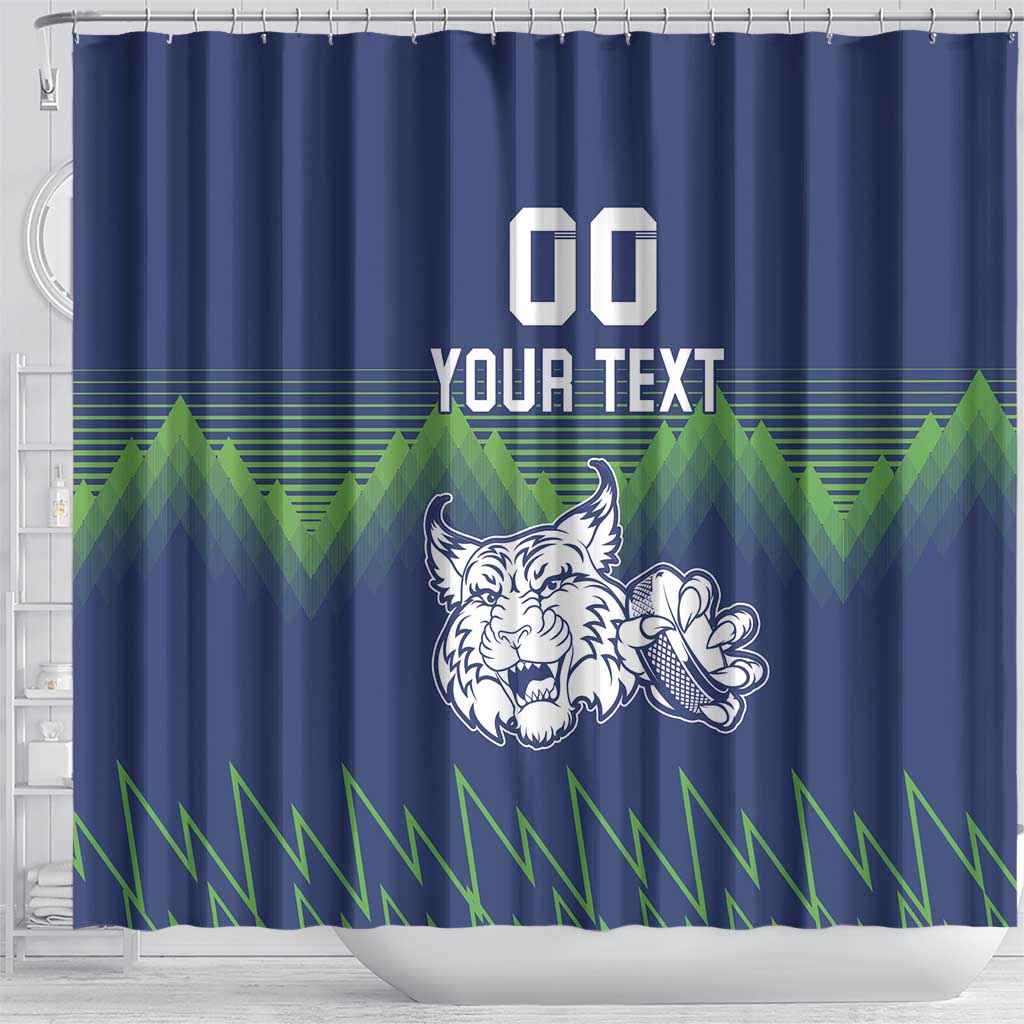 Custom Slovenia Hockey Shower Curtain Slovenija Lynx Mascot